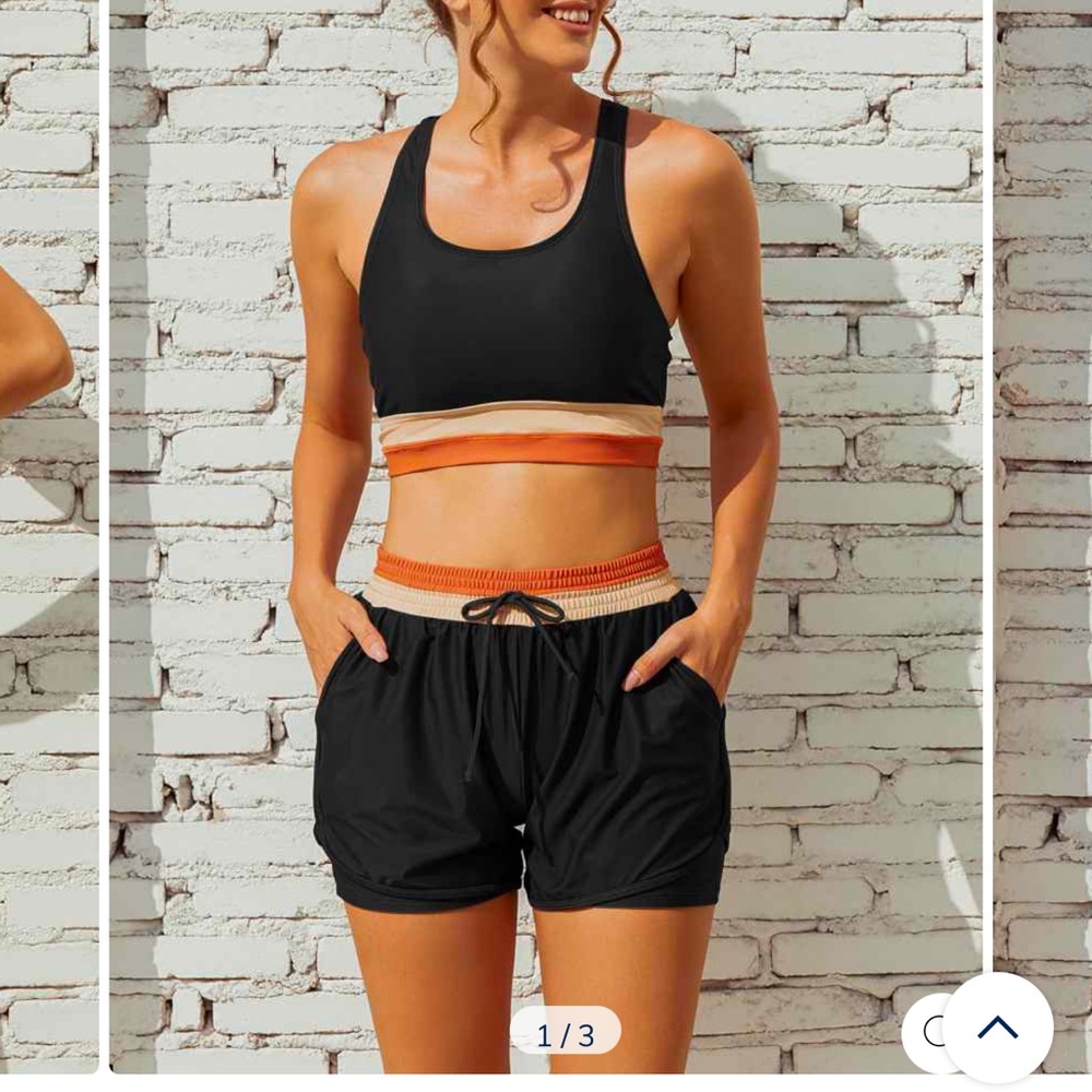 Black and Orange Women's Bikini Set